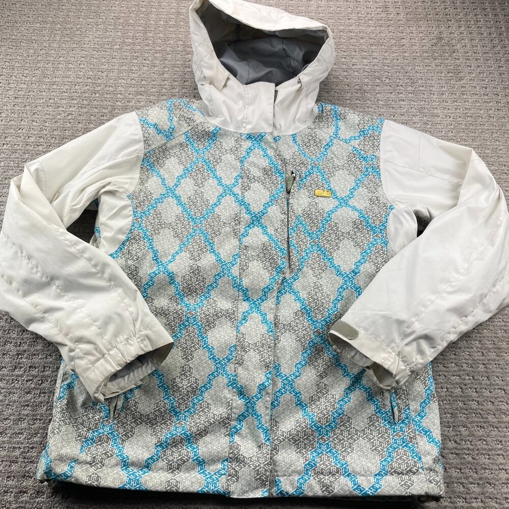 DC Shoes Exotek 5000 Jacket Women Fits Size Large L White All Over Print